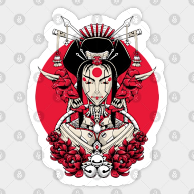 Japanese Mecha Geisha Sticker by faagrafica